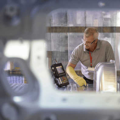 Factory worker in an industrial environment